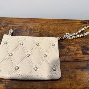 Brighton Cream Quilted Wristlet with Chain My Flat in London